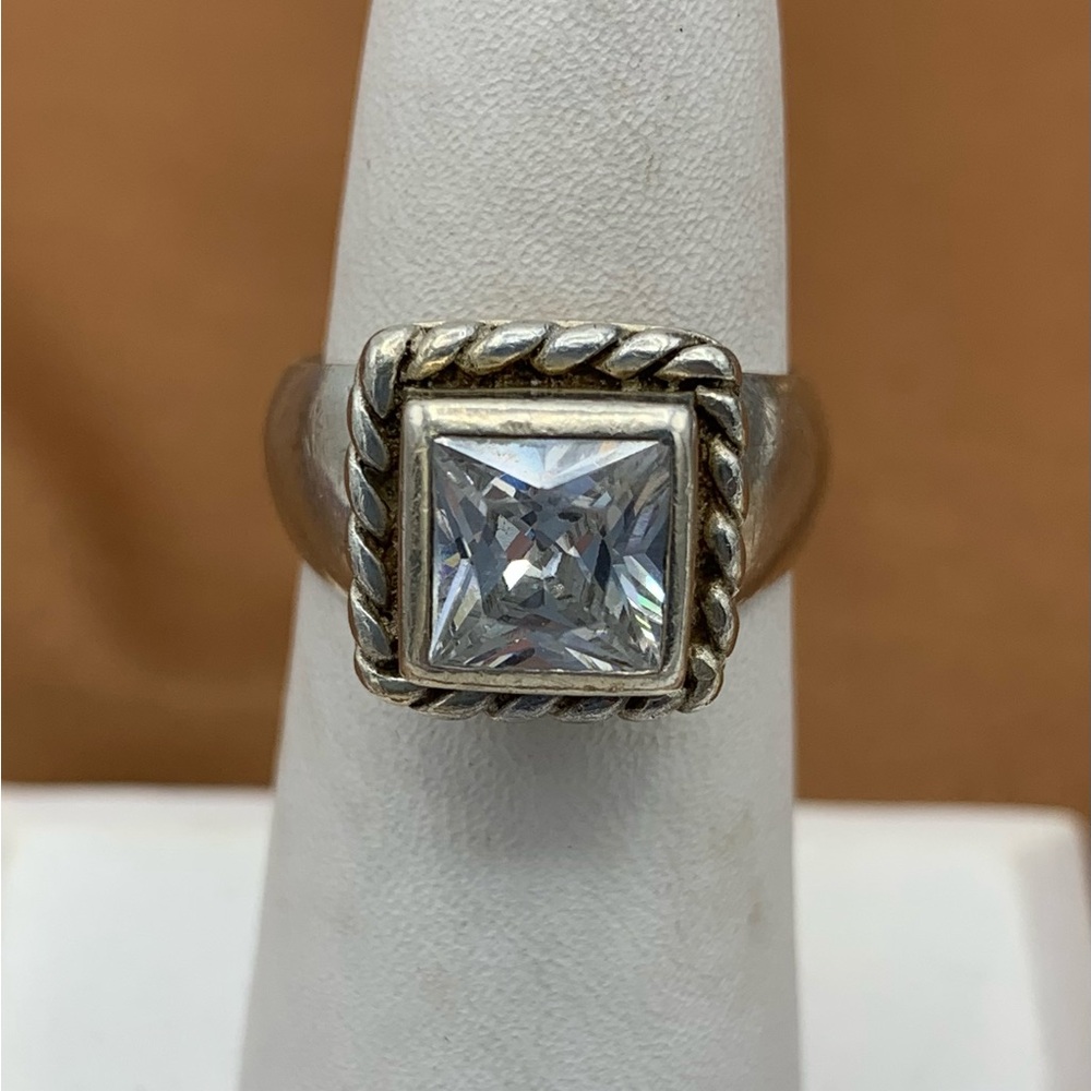 Silpada Silver Square-Cut Crystal Ring - image 2